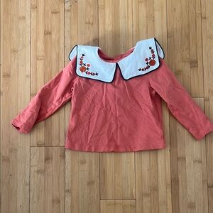 Kids Coral Shirt with Embroidered Collar